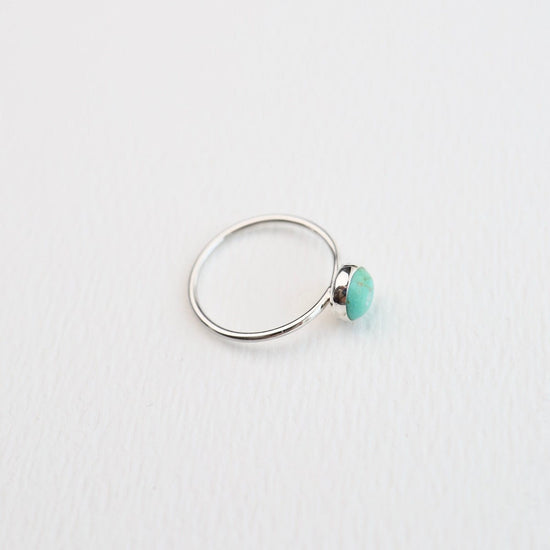 RNG Round Compressed Turquoise Silver Ring