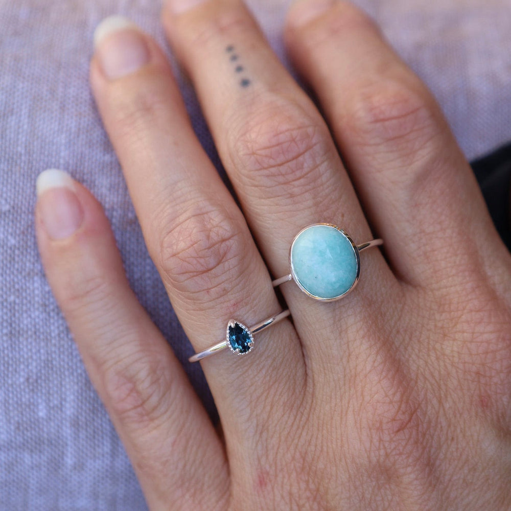 
                      
                        RNG Silver Bezel Set Cabochon Amazonite Ring
                      
                    