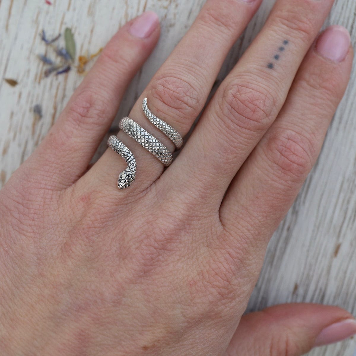 Silver Coil Snake Band – Dandelion Jewelry