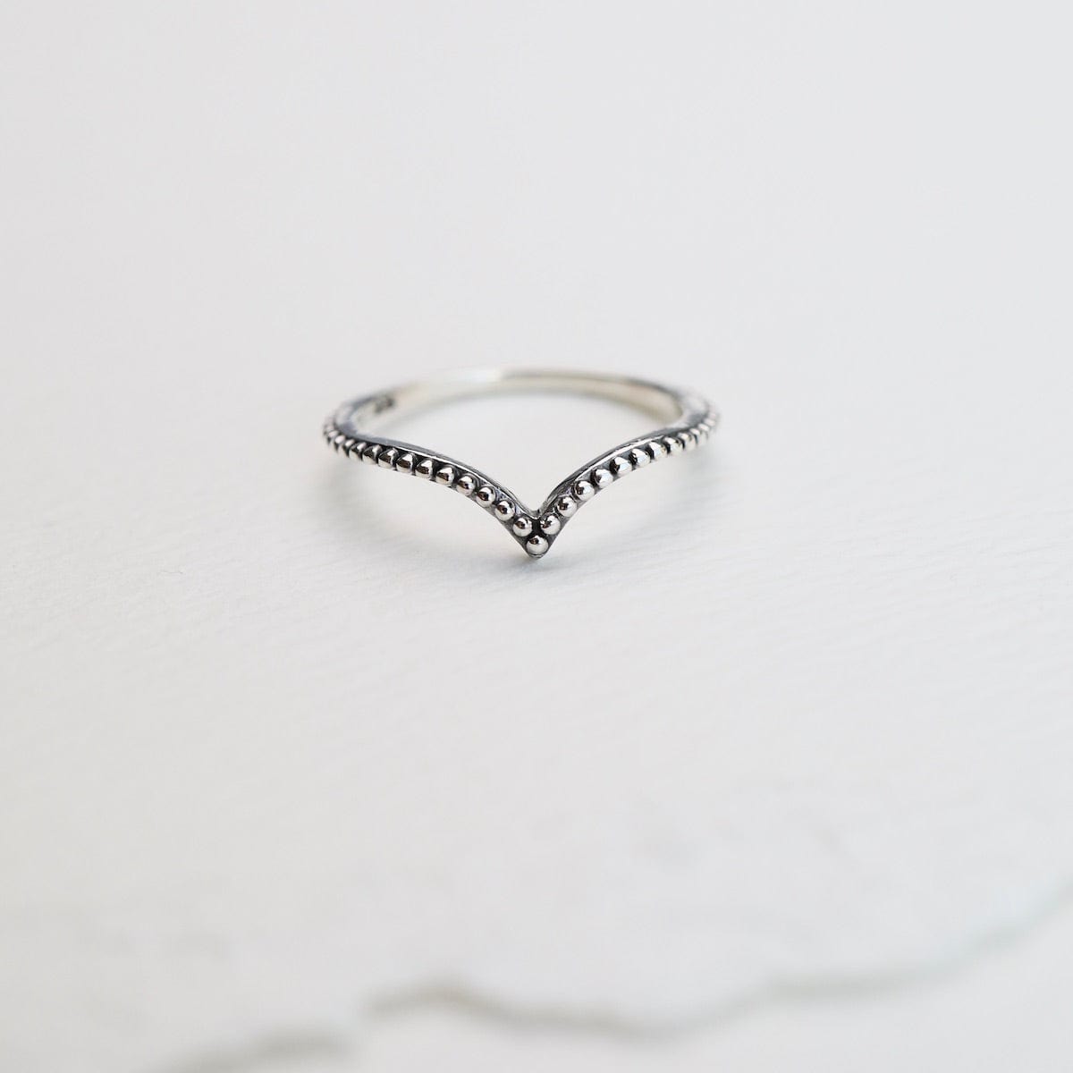 RNG Silver Dotted V Ring