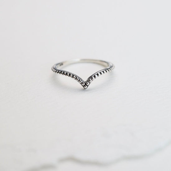 RNG Silver Dotted V Ring