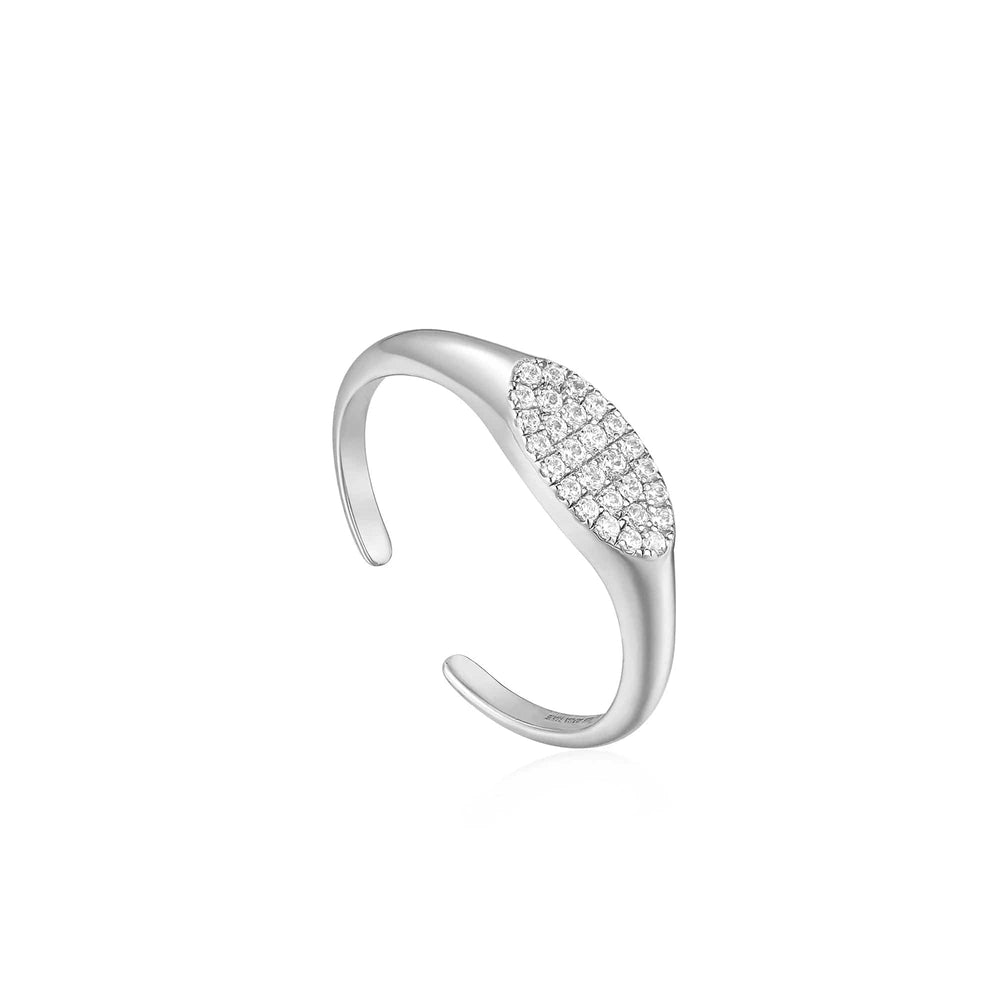 RNG Silver Glam Adjustable Signet Ring