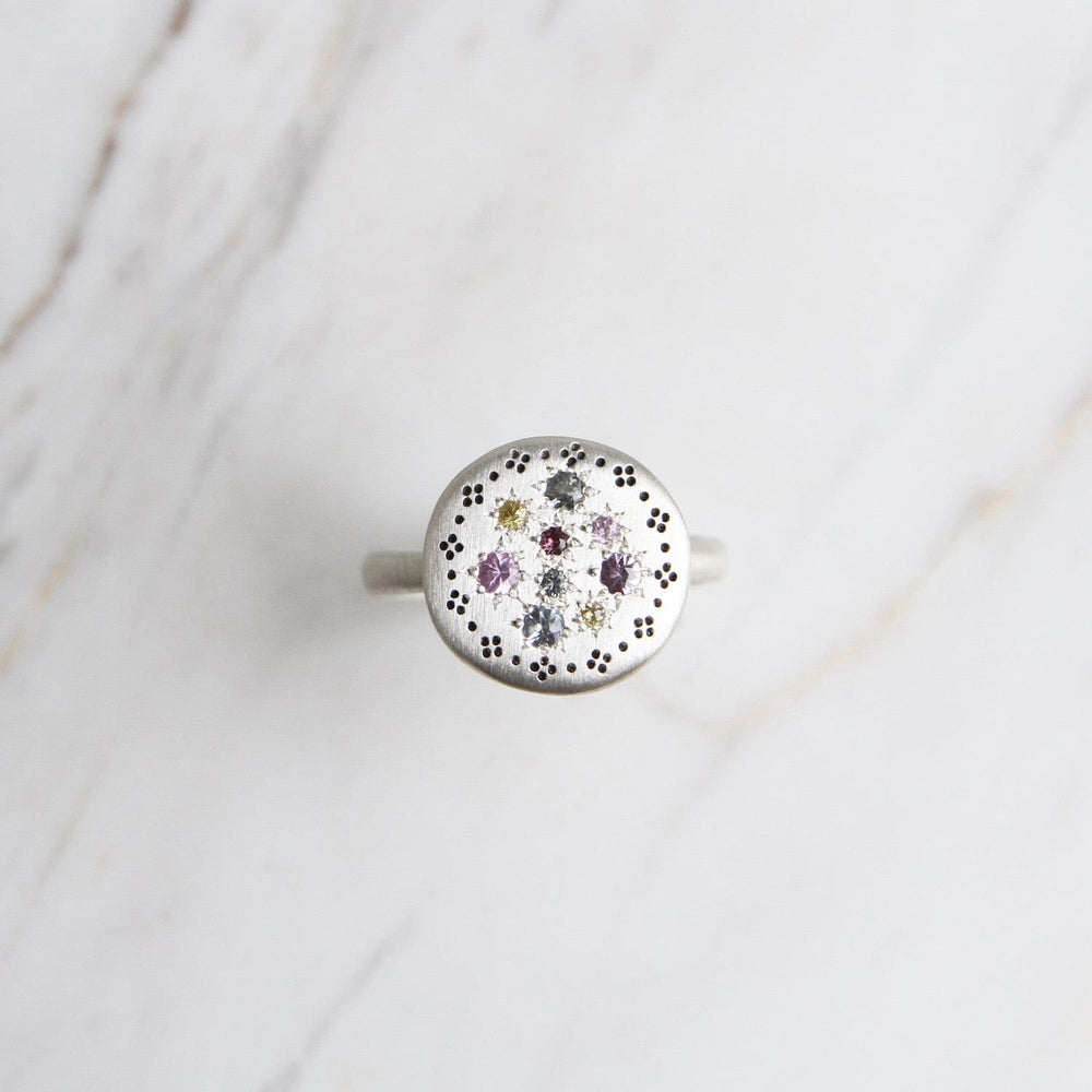 
                      
                        RNG Silver Lights Multi Sapphire Ring
                      
                    