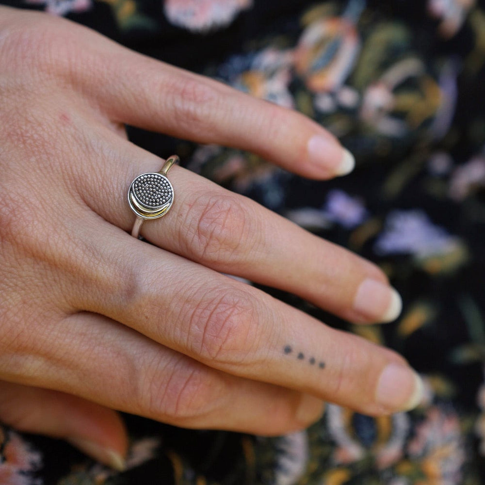 
                  
                    RNG Silver Ring with Gold Crescent Moon
                  
                