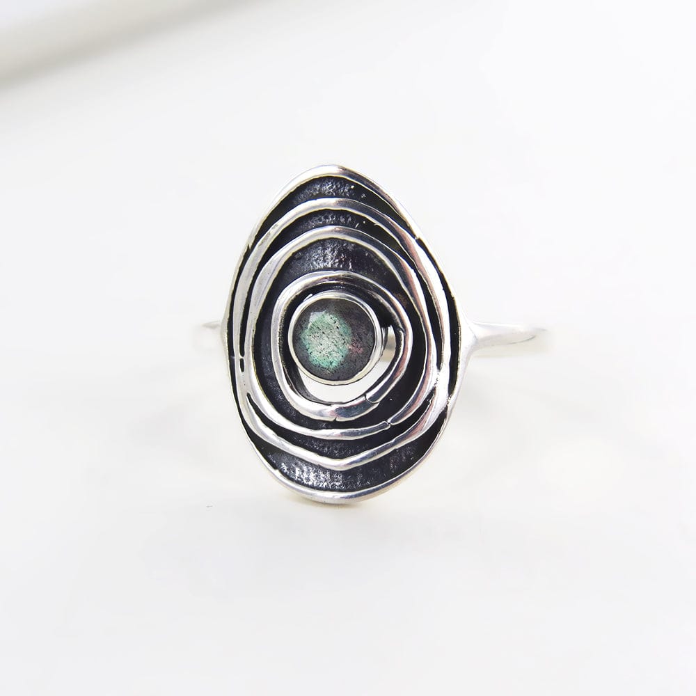 RNG SILVER RIPPLE STONE RING