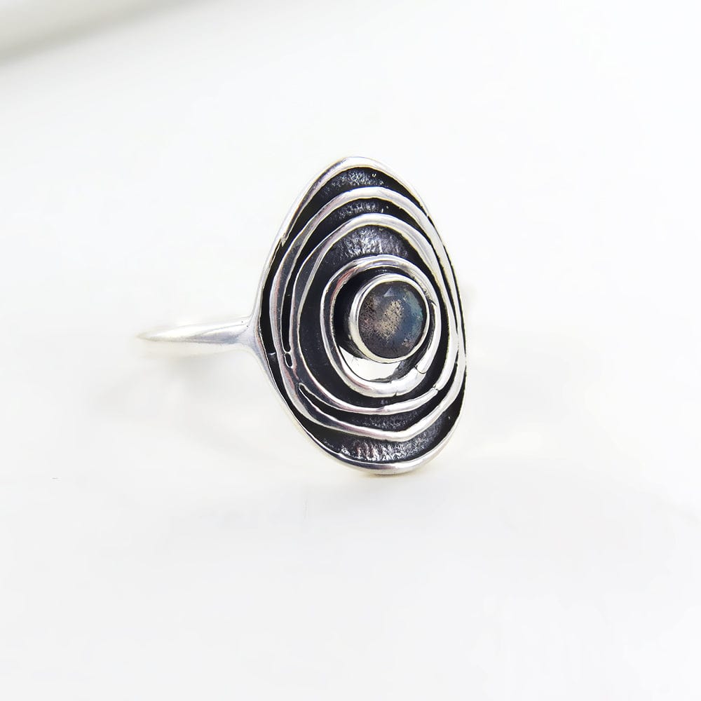 RNG SILVER RIPPLE STONE RING