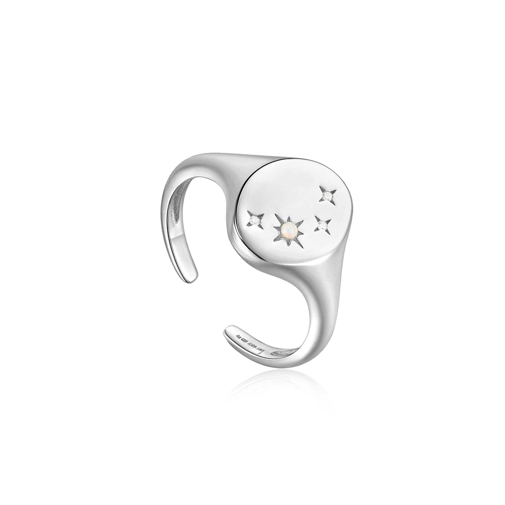 RNG Silver Starry Kyoto Opal Adjustable Signet Ring