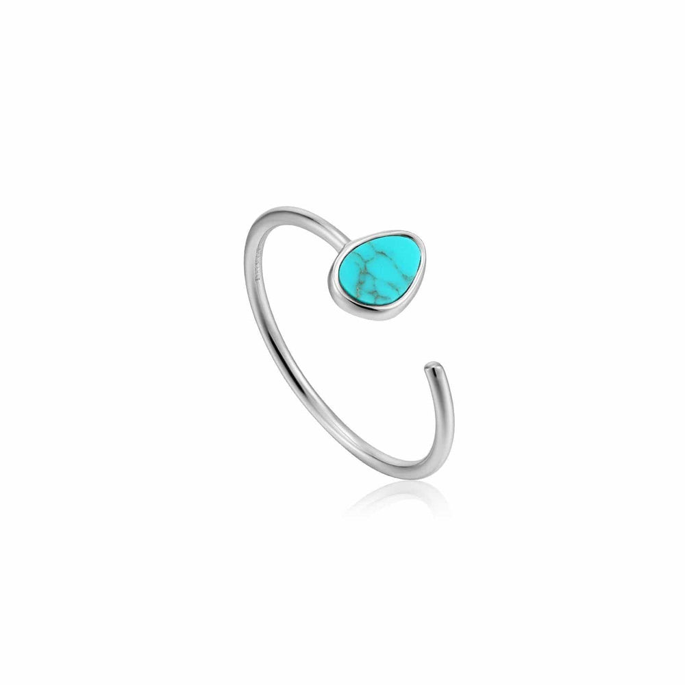 RNG Silver Tidal Turquoise Adjustable Ring