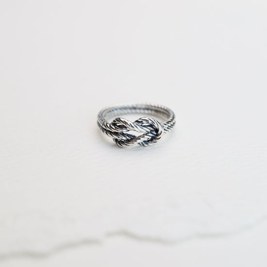 RNG Silver Twisted Rope Love Knot Ring