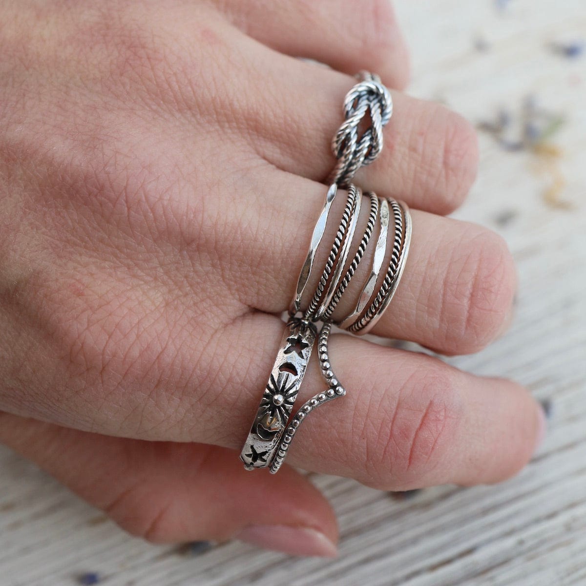 RNG Six Band Silver Stacking Ring