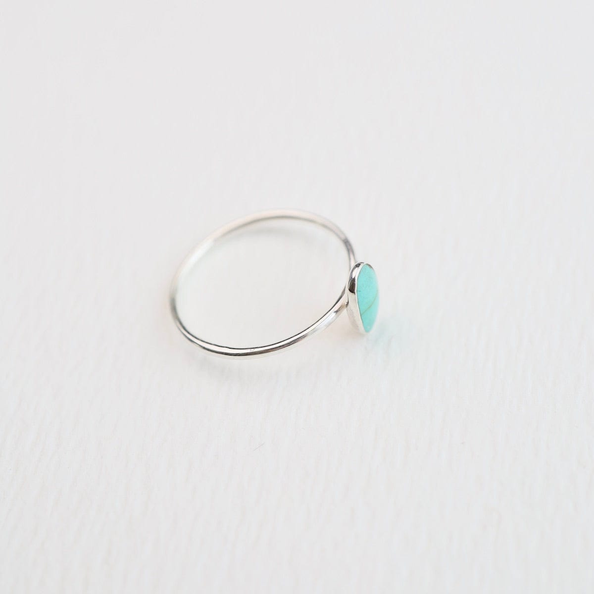 RNG Small Oval Compressed Turquoise Silver Ring
