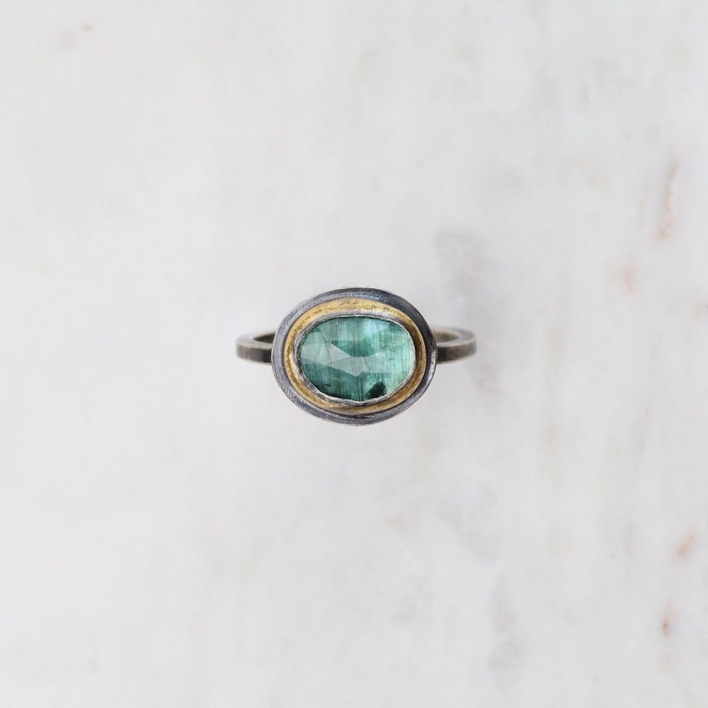 
                      
                        RNG Small Oval Crescent Rim Ring - Green Kyanite
                      
                    