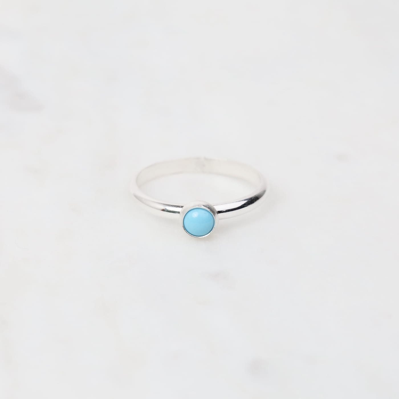 RNG Sterling Silver 2mm Half Round Cabochon Turquoise