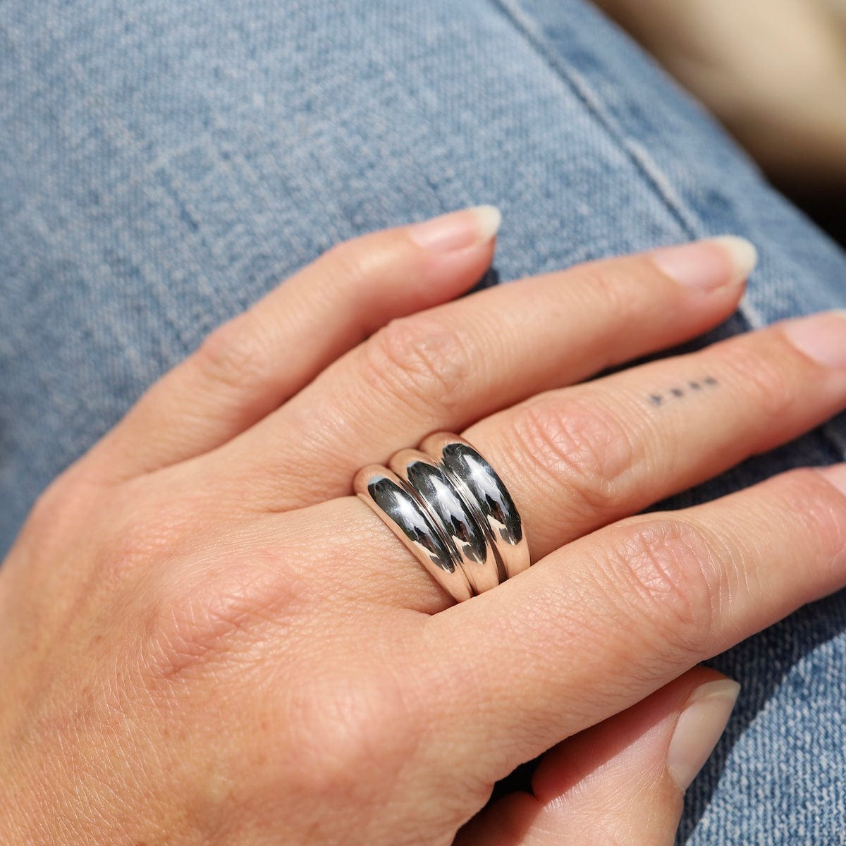 RNG Sterling Silver 3 Band Stack Ring