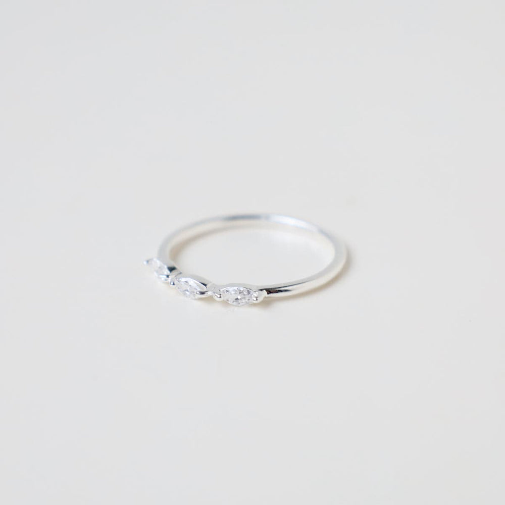 
                      
                        RNG Sterling Silver 3 CZ Marquis Stacking Ring
                      
                    