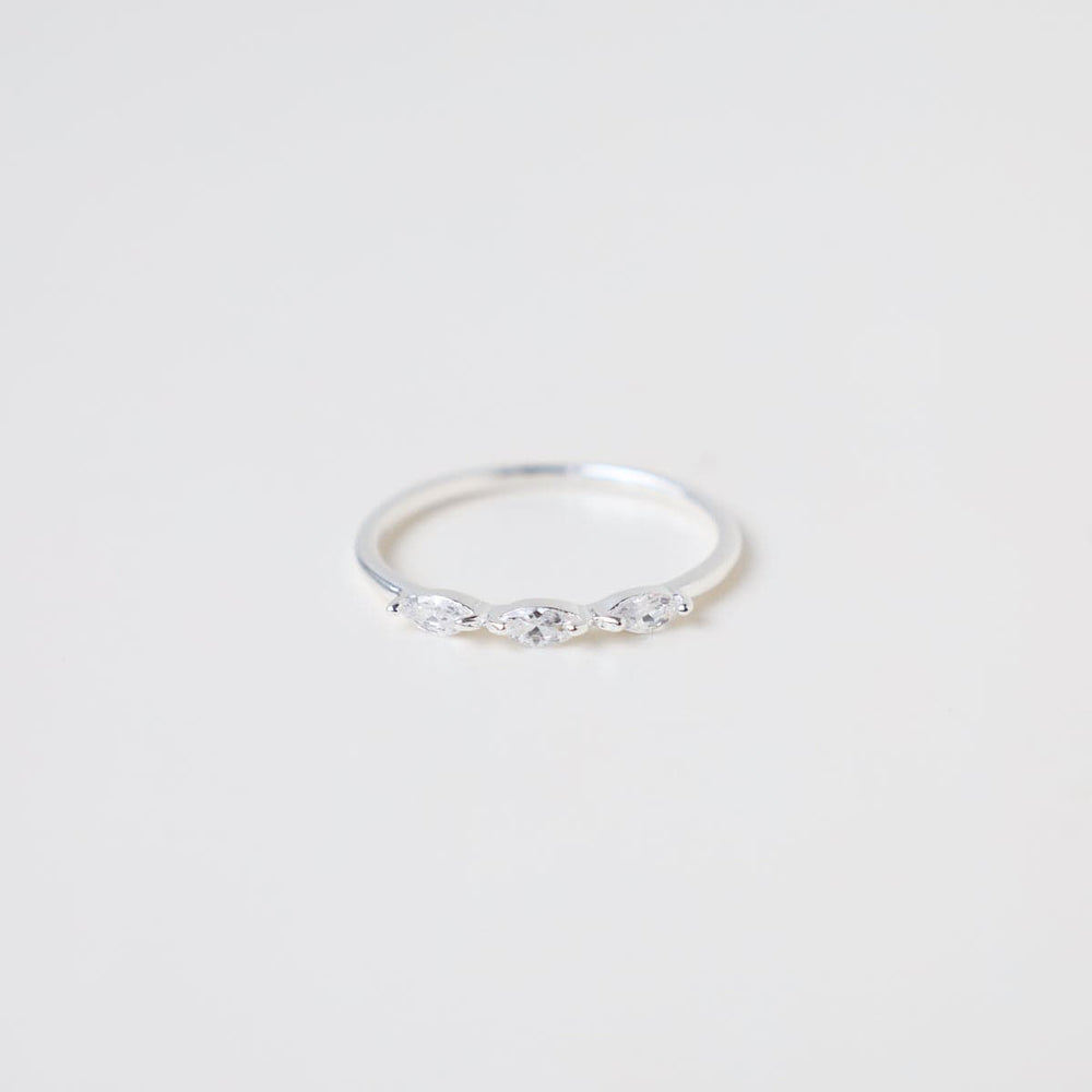 
                      
                        RNG Sterling Silver 3 CZ Marquis Stacking Ring
                      
                    