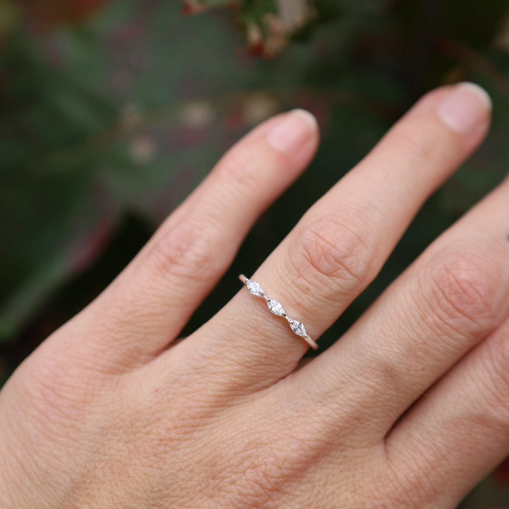 
                      
                        RNG Sterling Silver 3 CZ Marquis Stacking Ring
                      
                    