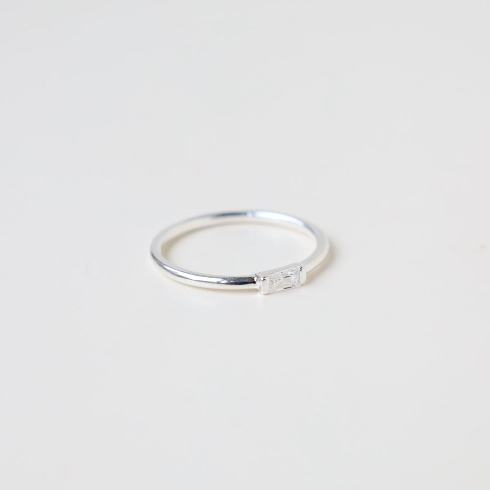 
                  
                    RNG Sterling Silver Band with Channel Set CZ Baguette Ring
                  
                