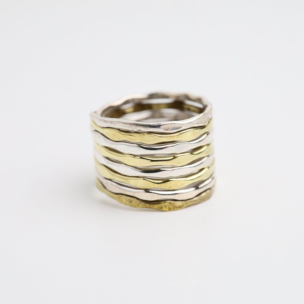 RNG Sterling Silver & Brass Coiled Stacking Ring