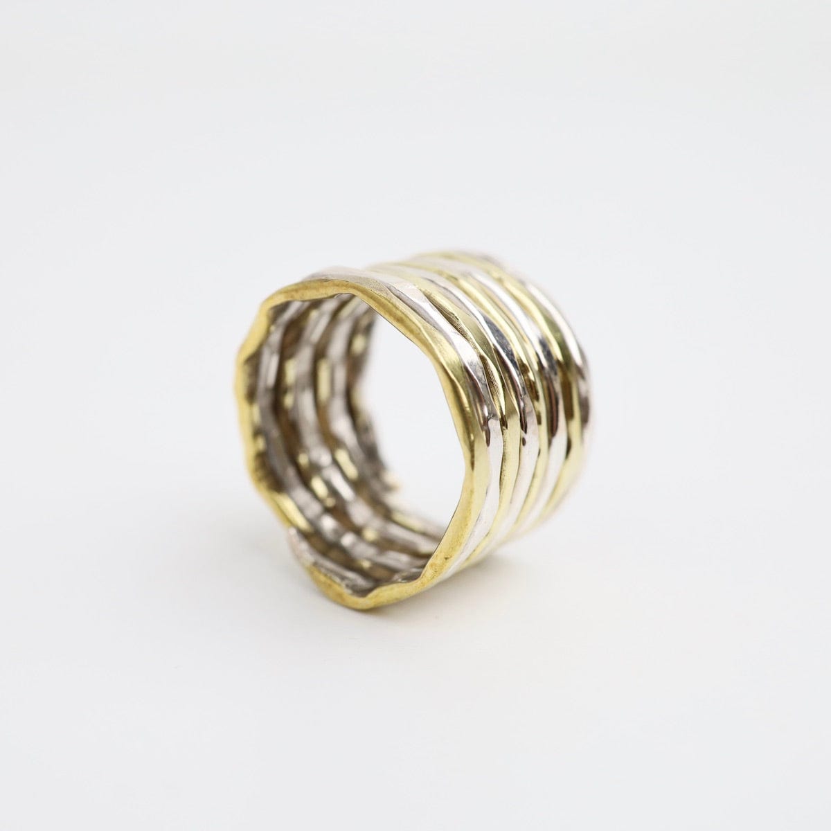 Load image into Gallery viewer, RNG Sterling Silver &amp;amp; Brass Coiled Stacking Ring
