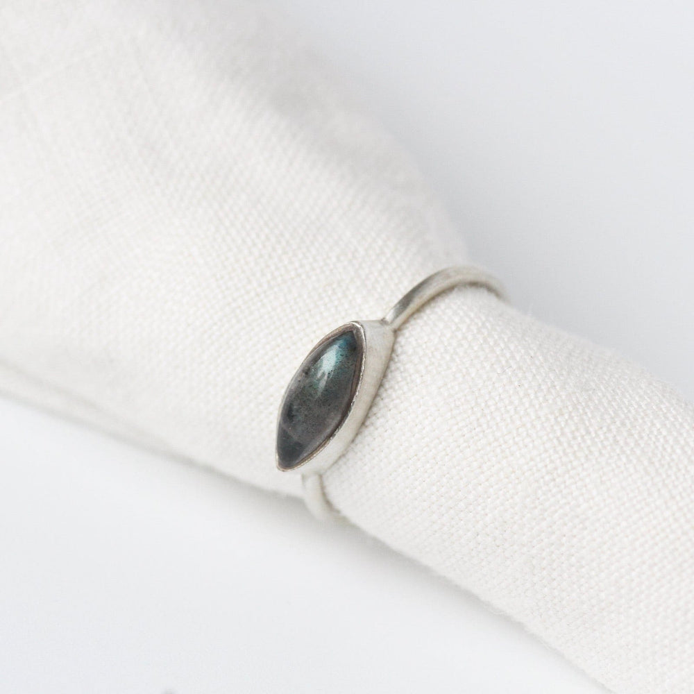 
                  
                    RNG Sterling Silver Cabochon Labradorite Marquis Ring
                  
                