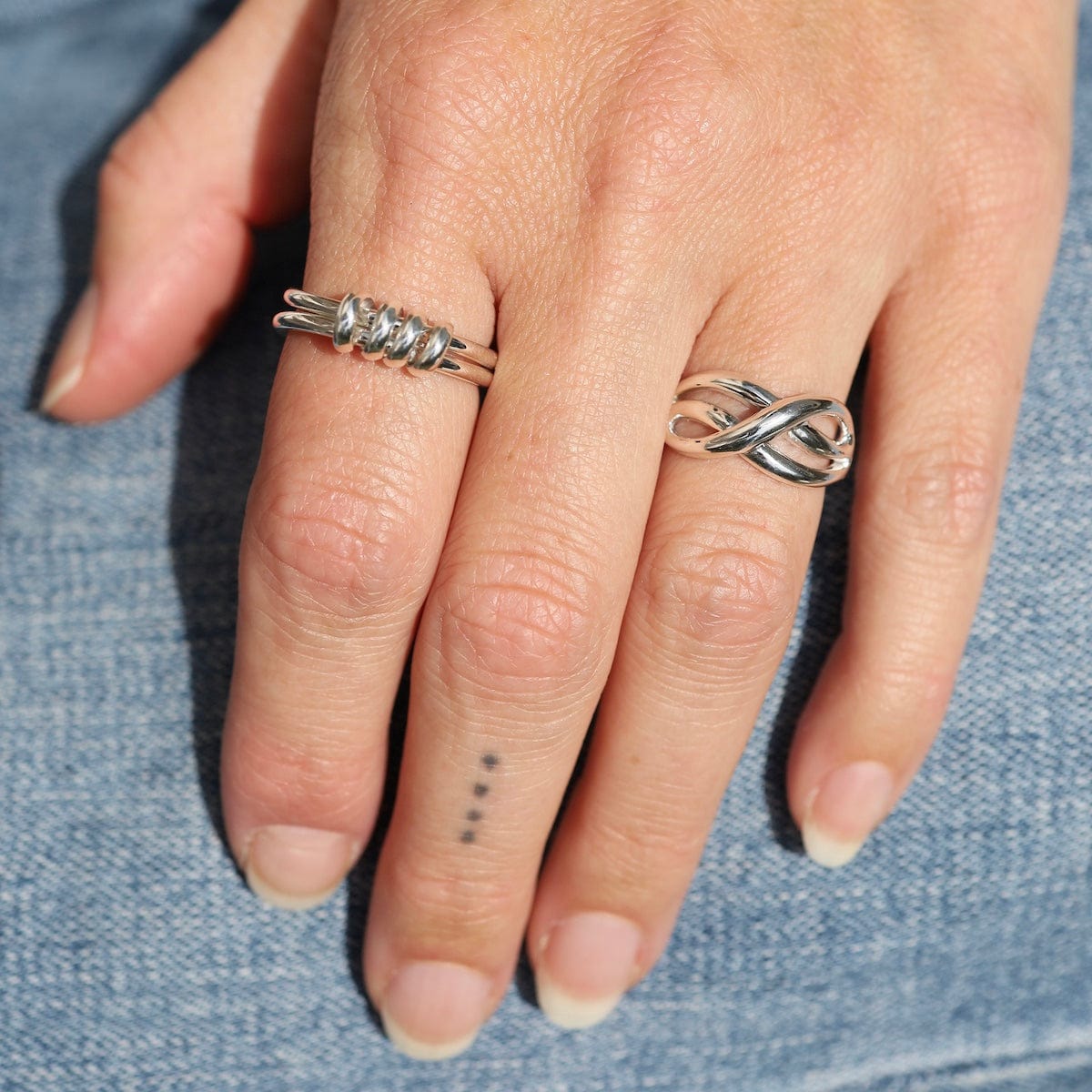RNG Sterling Silver Coil Wraped Bands Ring