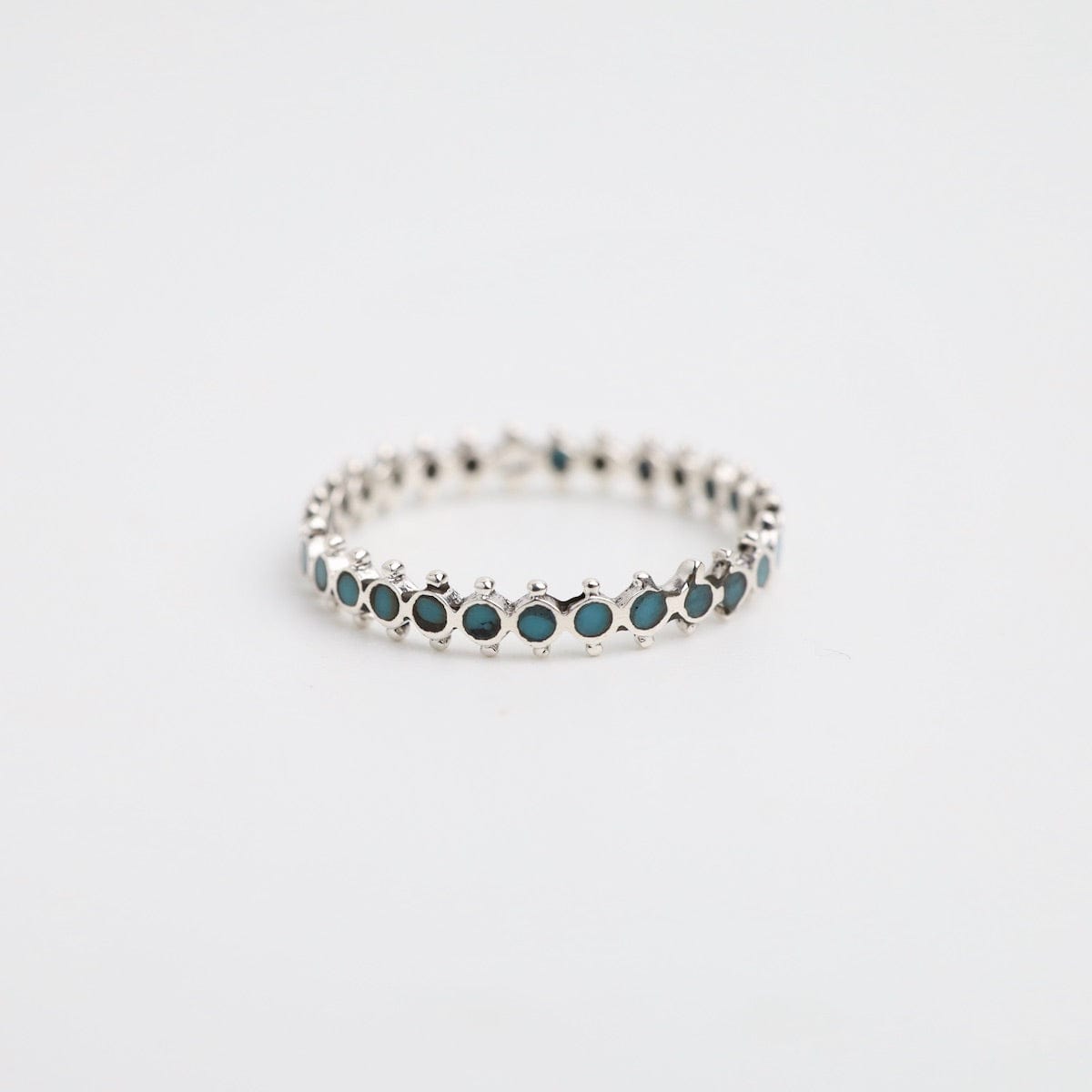 Load image into Gallery viewer, RNG Sterling Silver Delicate Turquoise Band
