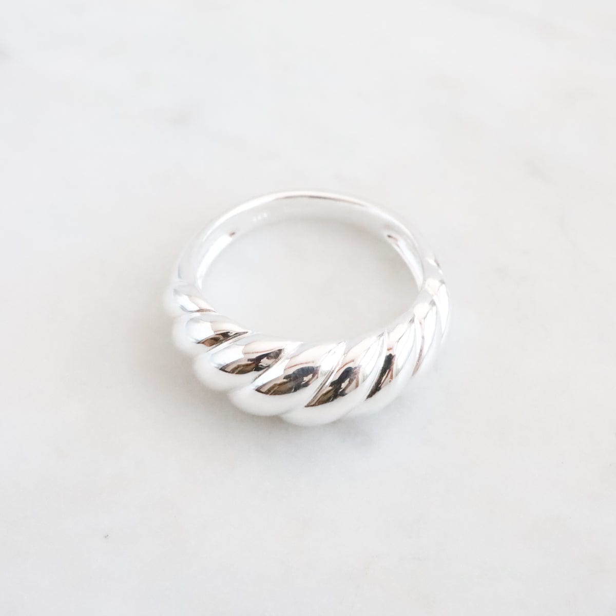 RNG Sterling Silver Dome Twist Ring