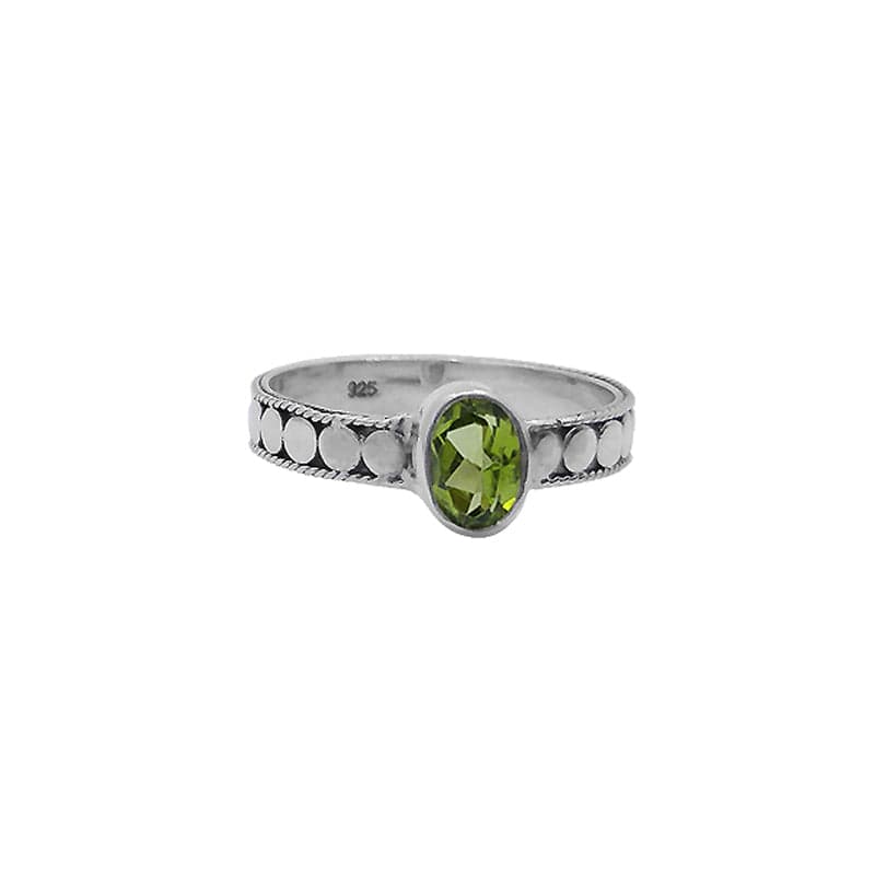 RNG Sterling Silver Dot Band with Peridot