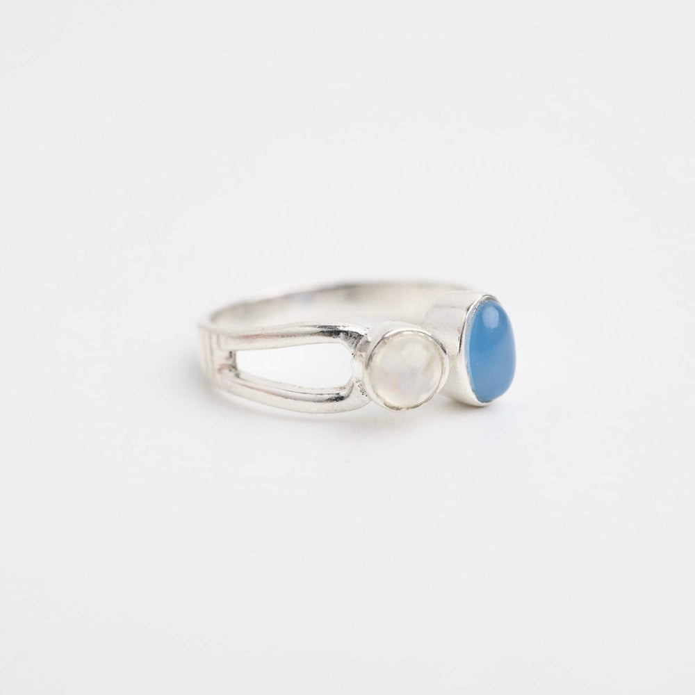 
                      
                        RNG Sterling Silver Double Stone Ring - Moonstone
                      
                    