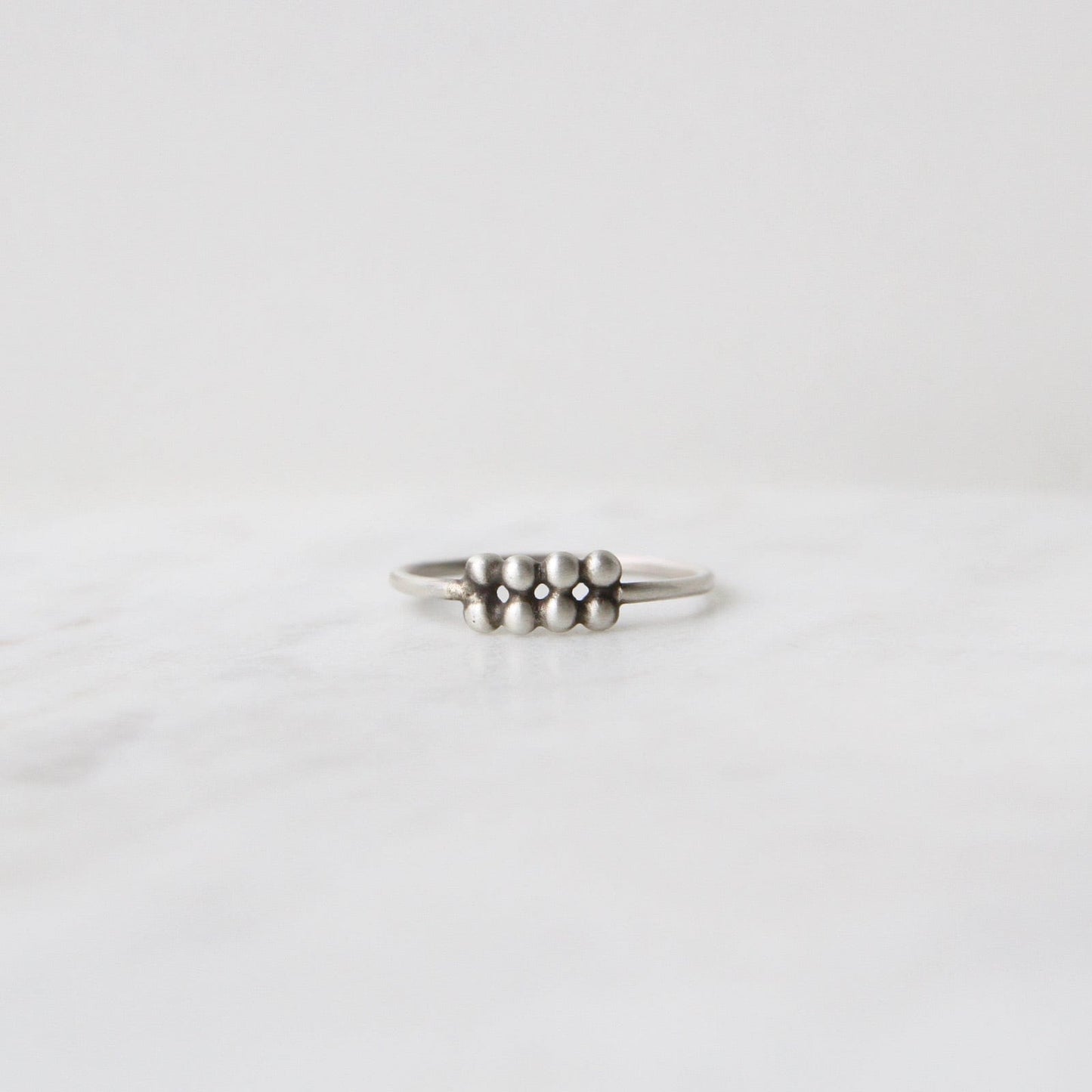 RNG Sterling Silver Eight Granulated Ball Stacking Ring