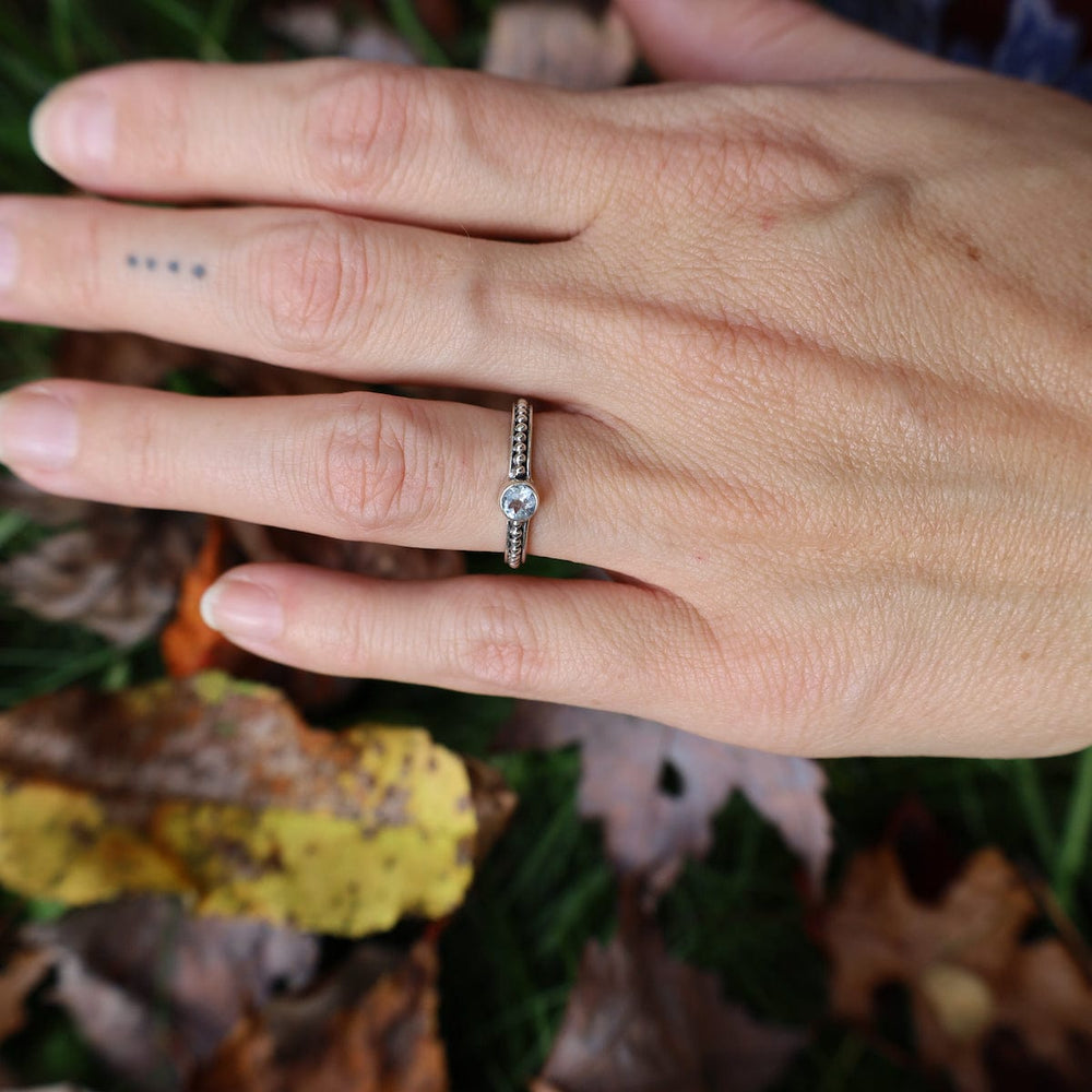 
                  
                    RNG Sterling Silver Granulation Band with Blue Topaz
                  
                