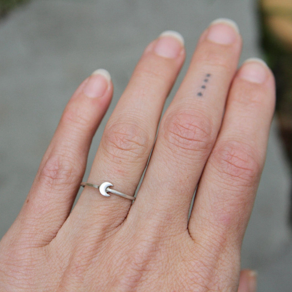 
                      
                        RNG Sterling Silver Little Crescent Moon Ring
                      
                    