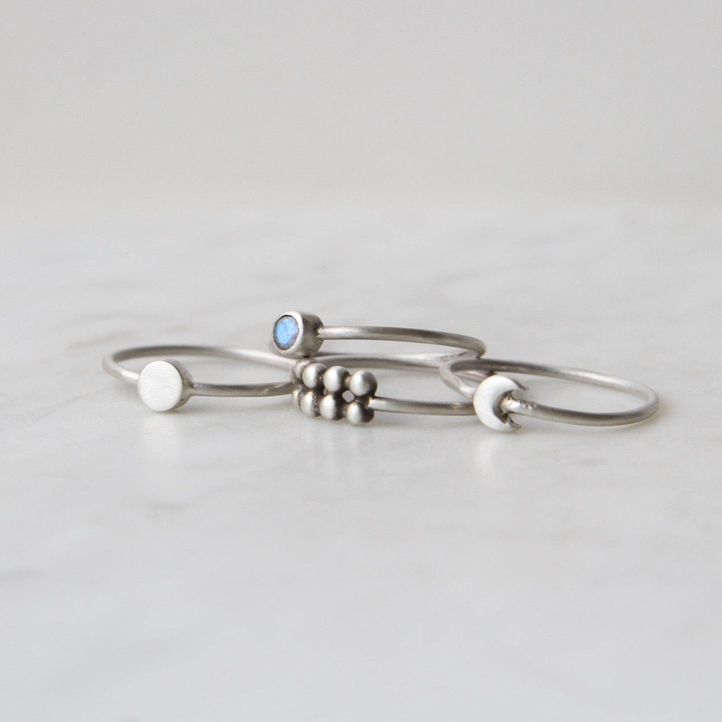 RNG Sterling Silver Little Crescent Moon Ring
