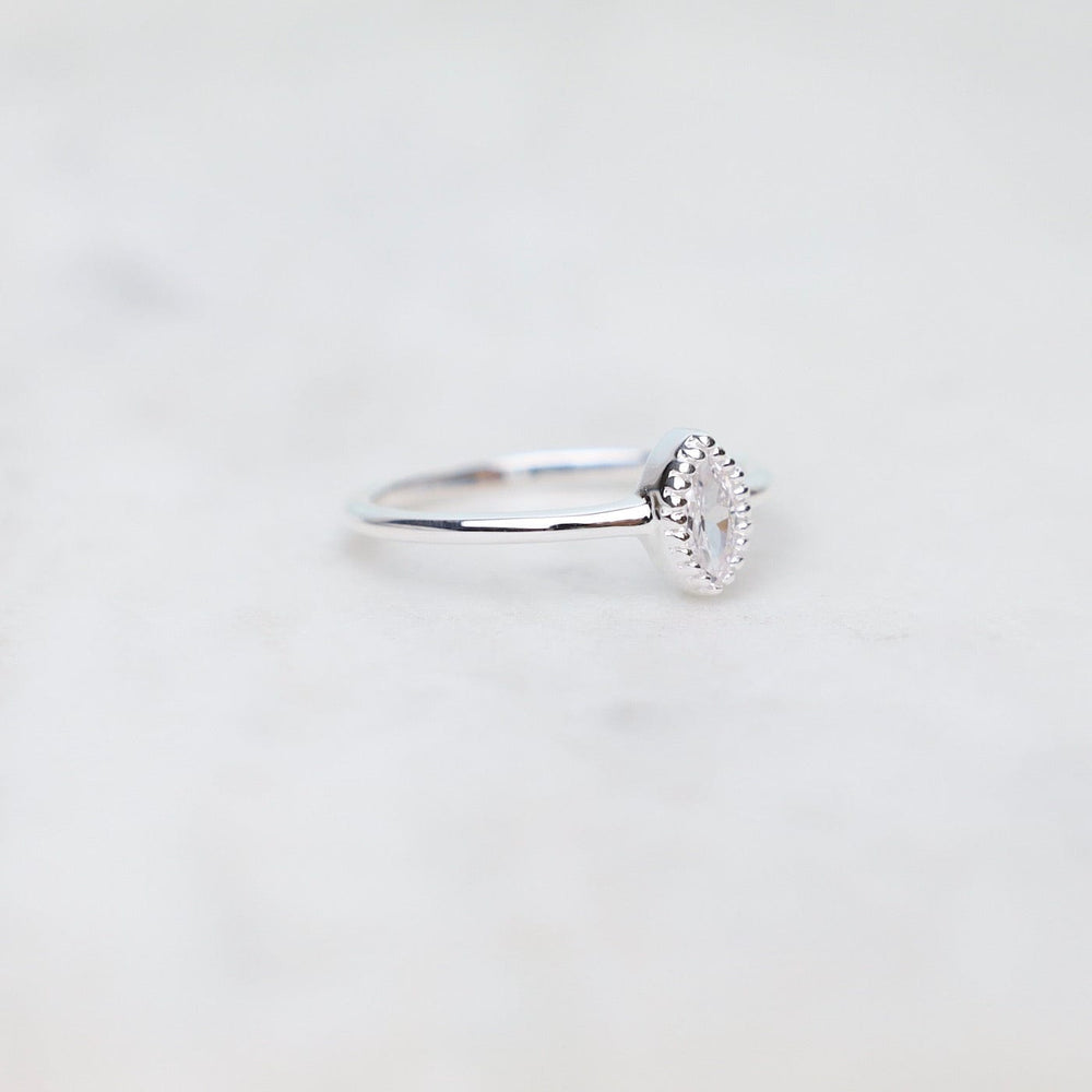 
                  
                    RNG Sterling Silver Marquis Cut CZ Milgrain Edge Ring
                  
                