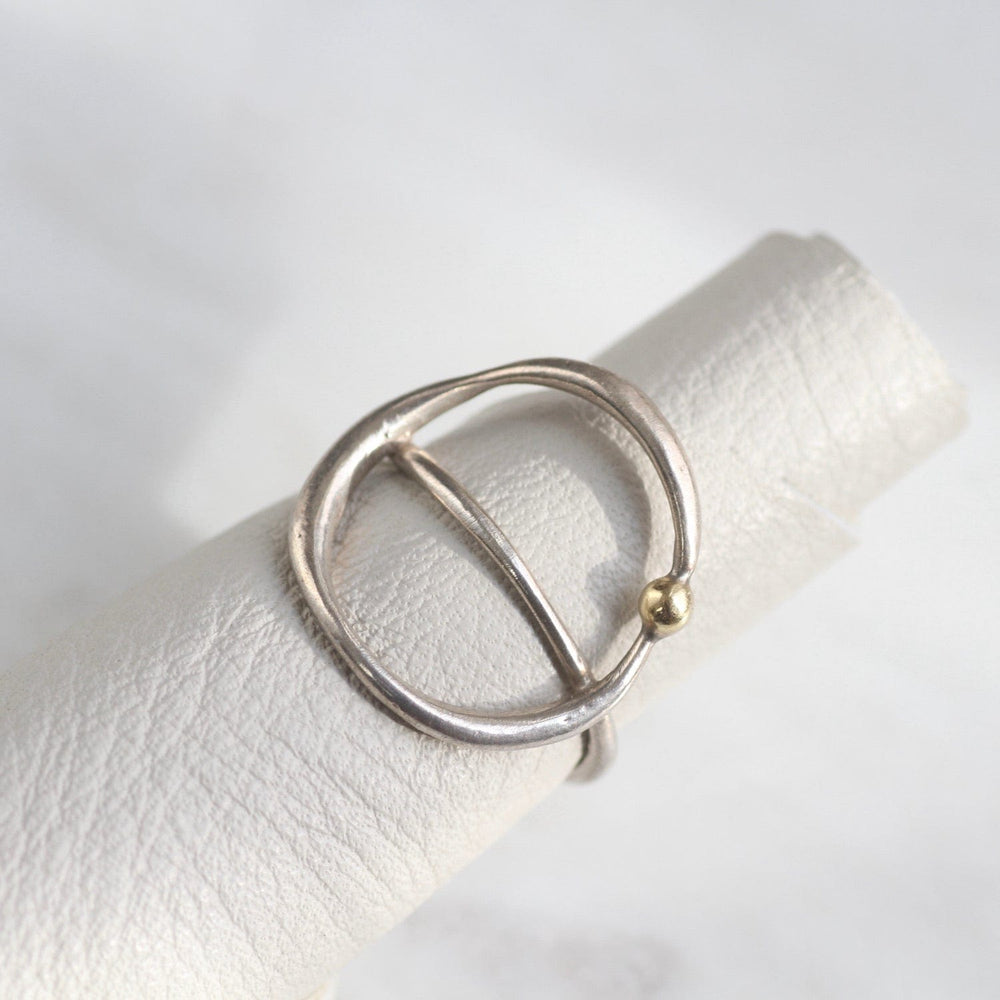 
                      
                        RNG Sterling Silver Open Saddle Ring with 18K Gold Vermeil Dot
                      
                    