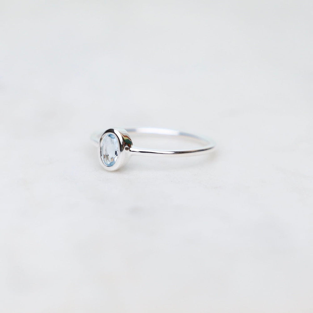 
                  
                    RNG Sterling Silver Oval Bezel Set Aquamarine Ring
                  
                