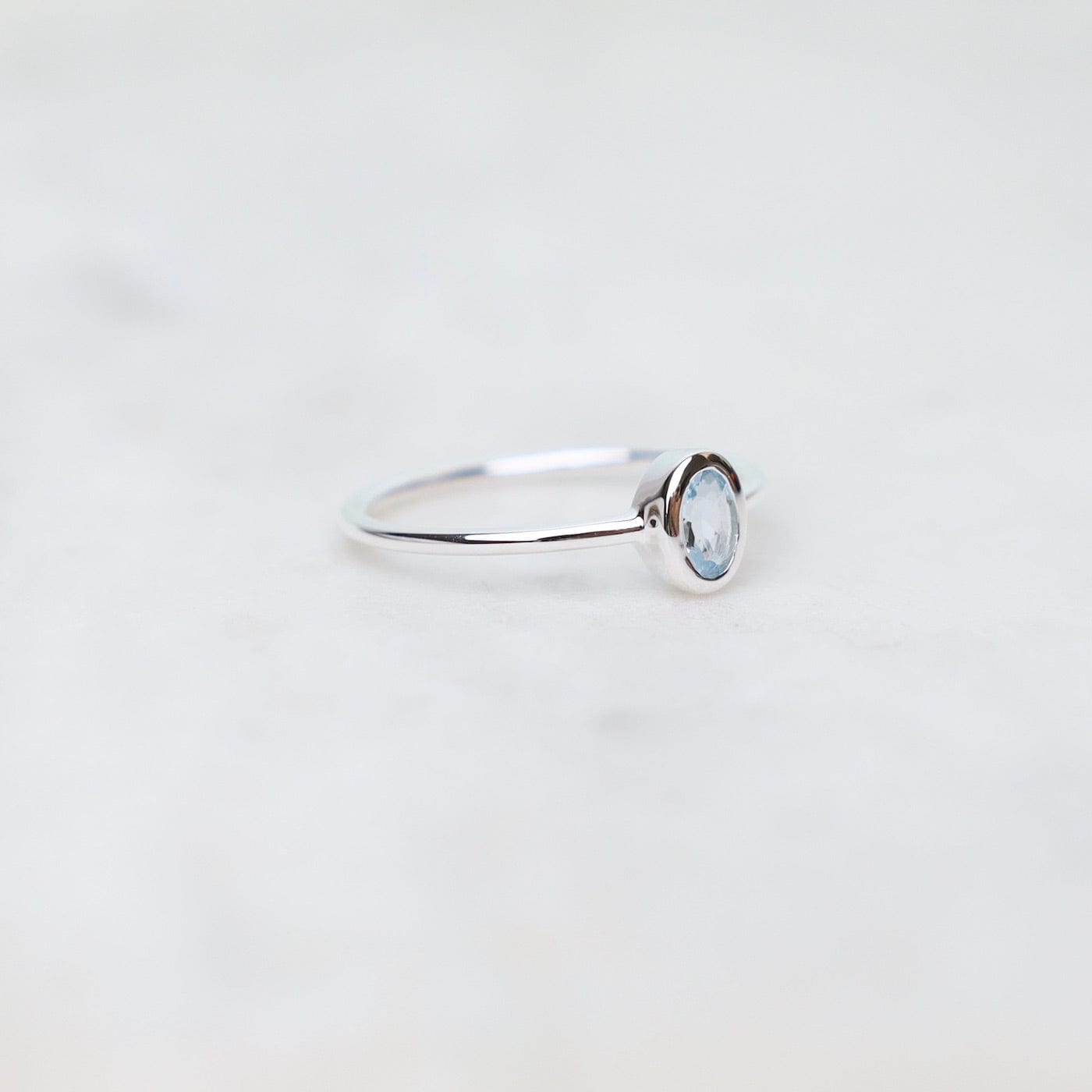 aquamarine Aquamarine .84 CT Light Aqua Blue with Dark Grey and Silver