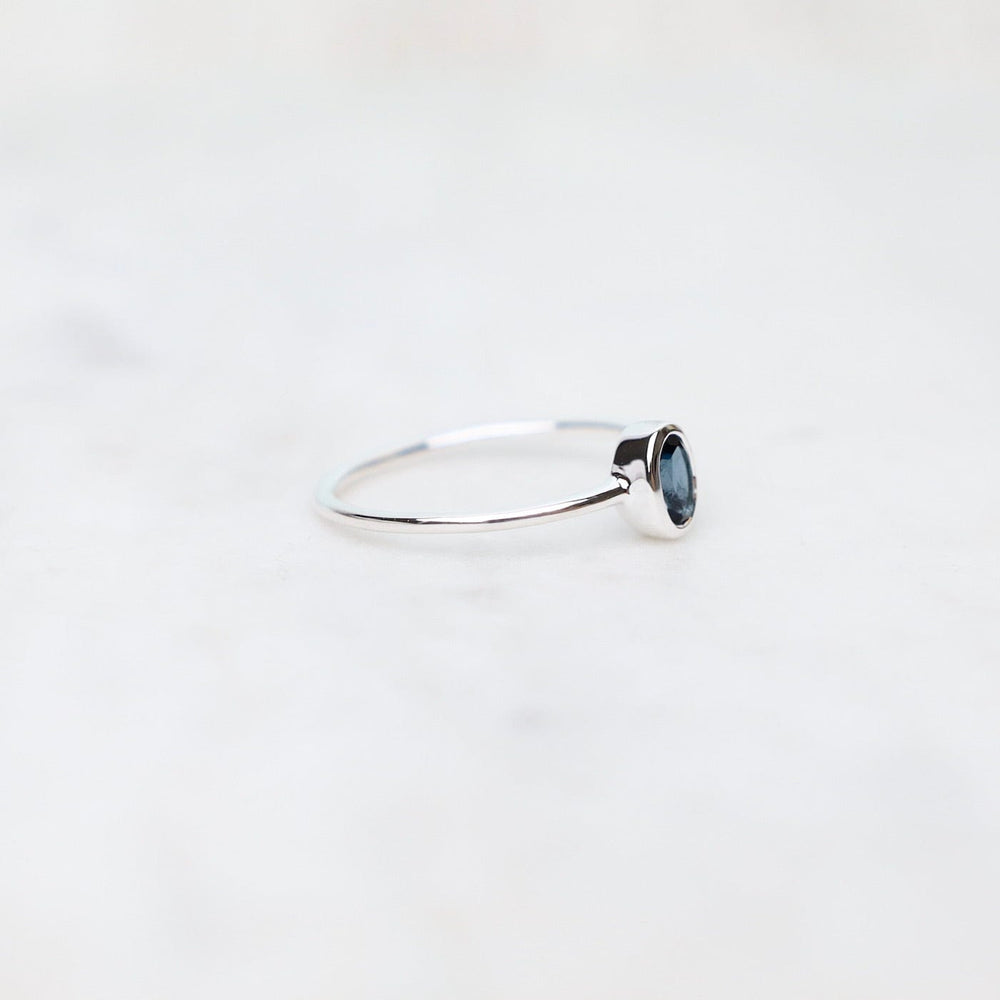 
                      
                        RNG Sterling Silver Oval Bezel Set London Blue Topaz Ring
                      
                    