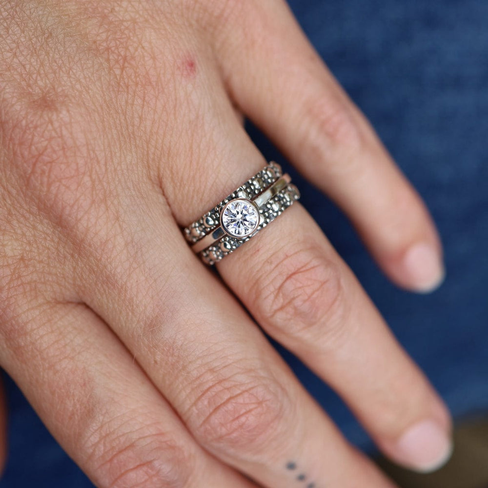 RNG Sterling Silver Oxidized Dot Stacking Ring