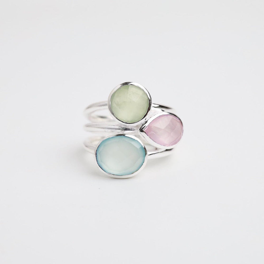 
                      
                        RNG Sterling Silver Pastels Triple Stone Ring
                      
                    