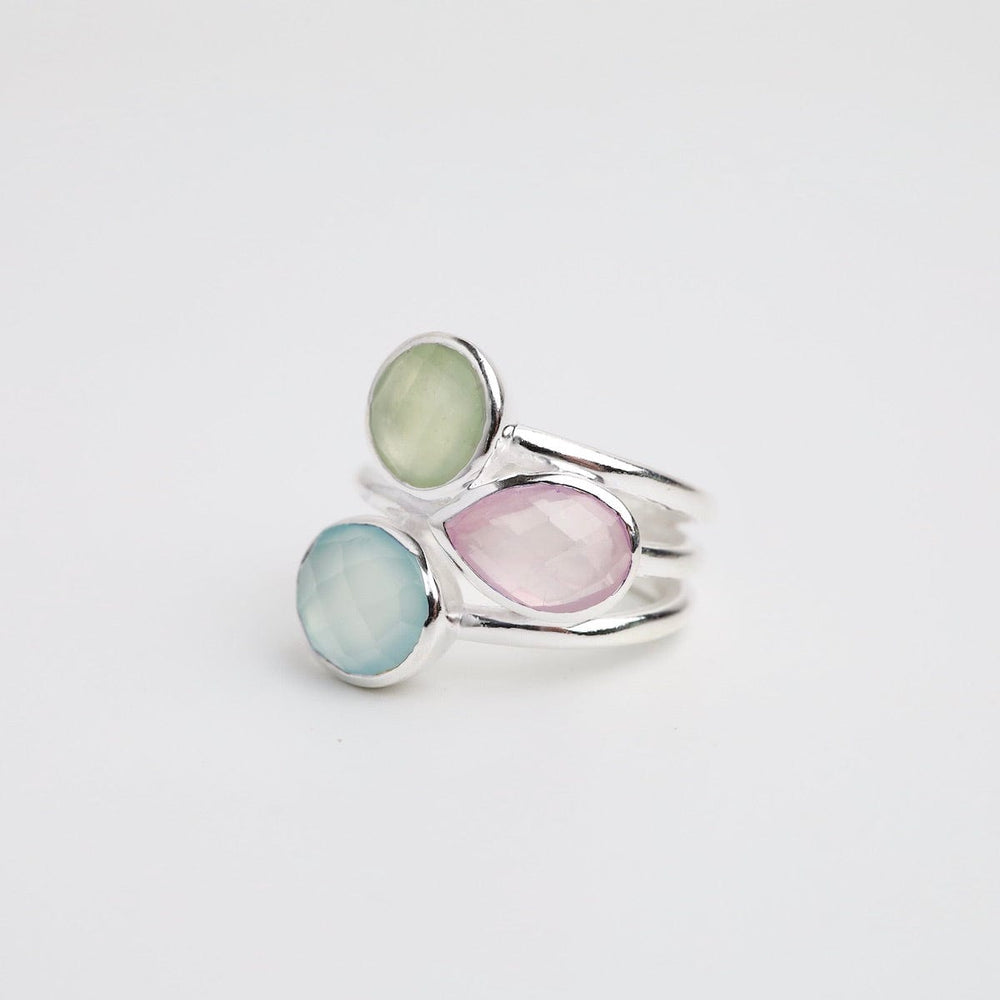 
                      
                        RNG Sterling Silver Pastels Triple Stone Ring
                      
                    