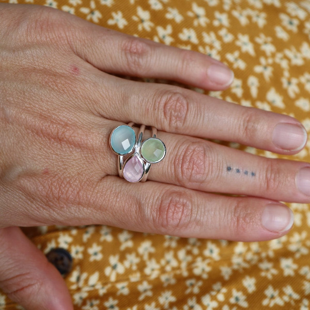 
                      
                        RNG Sterling Silver Pastels Triple Stone Ring
                      
                    