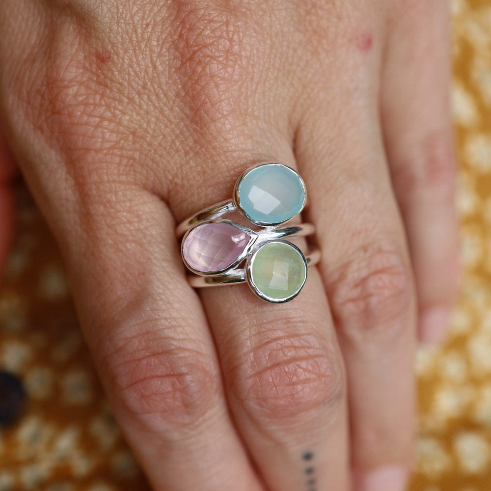 
                      
                        RNG Sterling Silver Pastels Triple Stone Ring
                      
                    