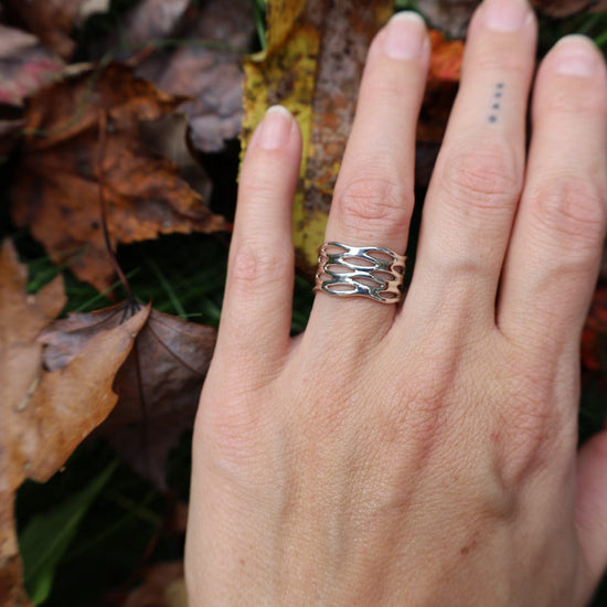 RNG Sterling Silver River Current Ring
