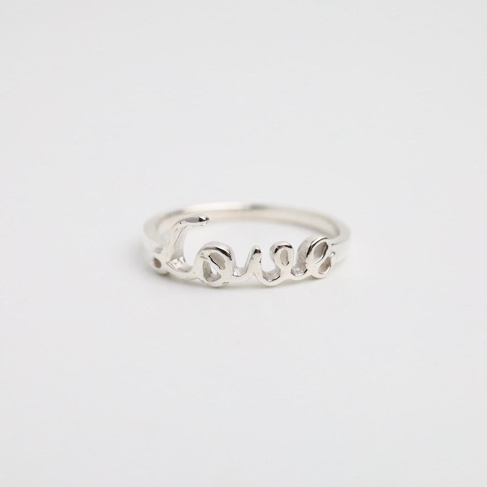 RNG Sterling Silver Script Love Ring