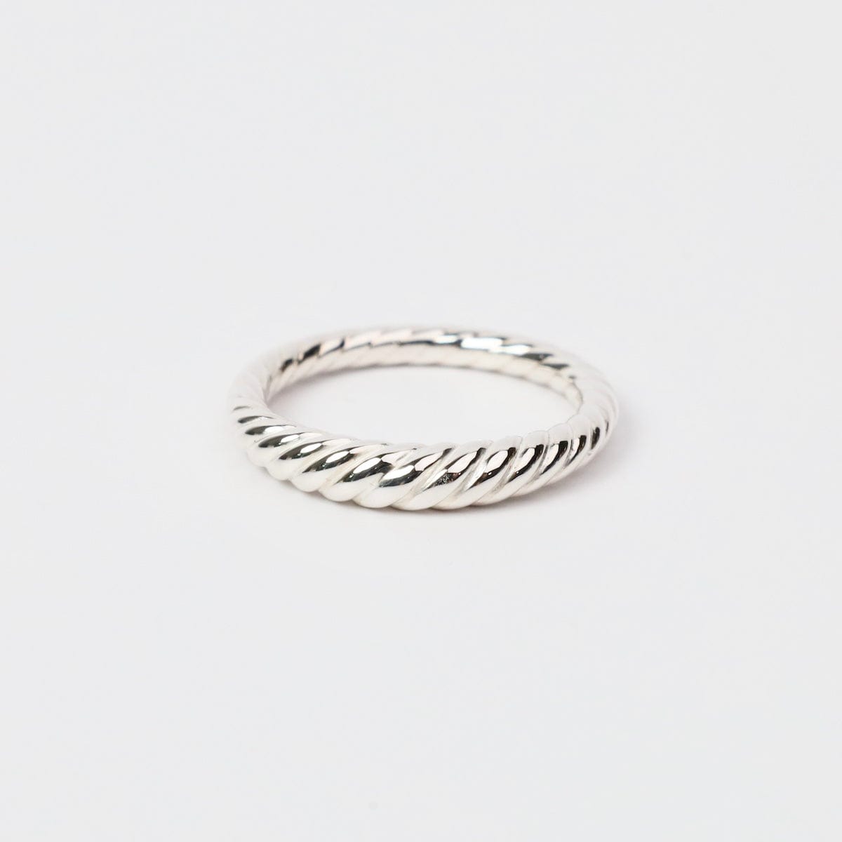 RNG Sterling Silver Slightly Domed Twist Band Ring