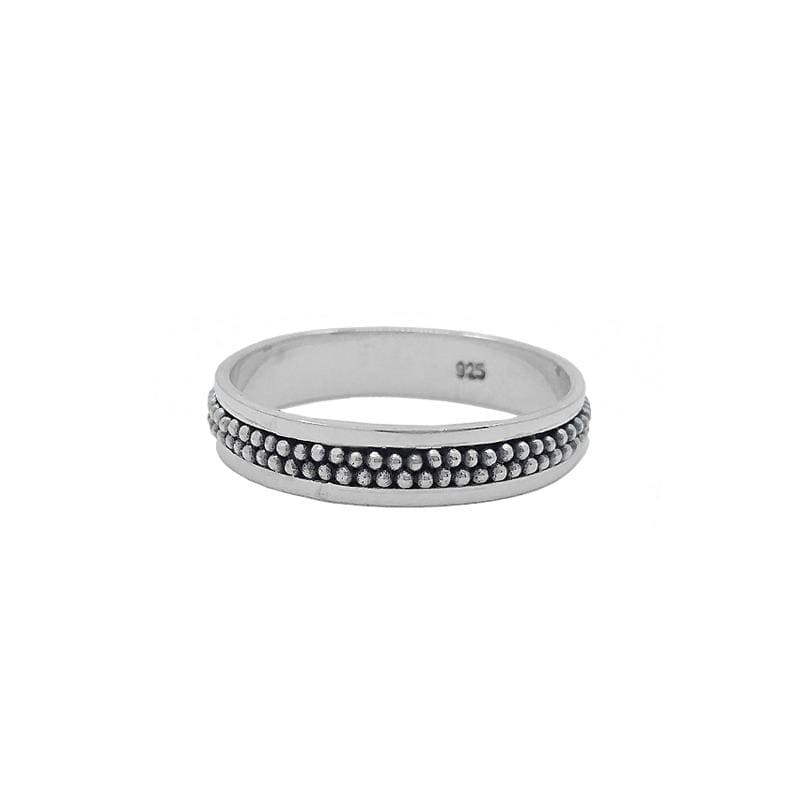 
                      
                        RNG Sterling Silver Stacking Ring with Double Granulation
                      
                    