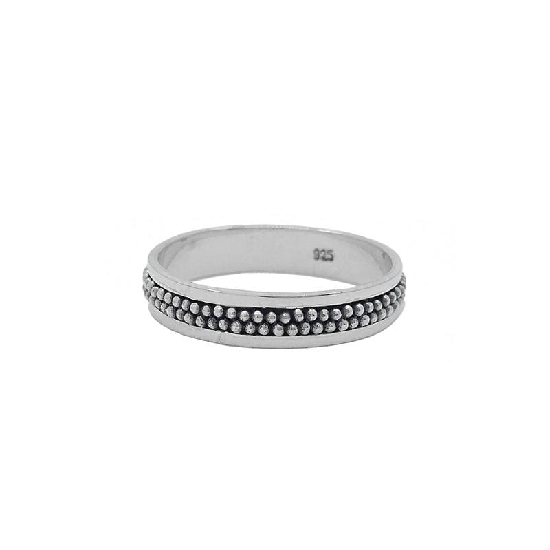 RNG Sterling Silver Stacking Ring with Double Granulation