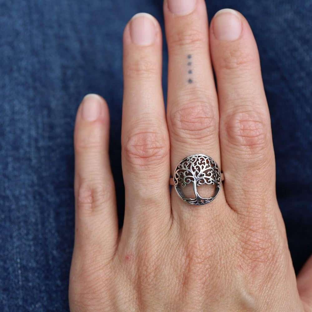 RNG Sterling Silver Tree of Life Shield Ring